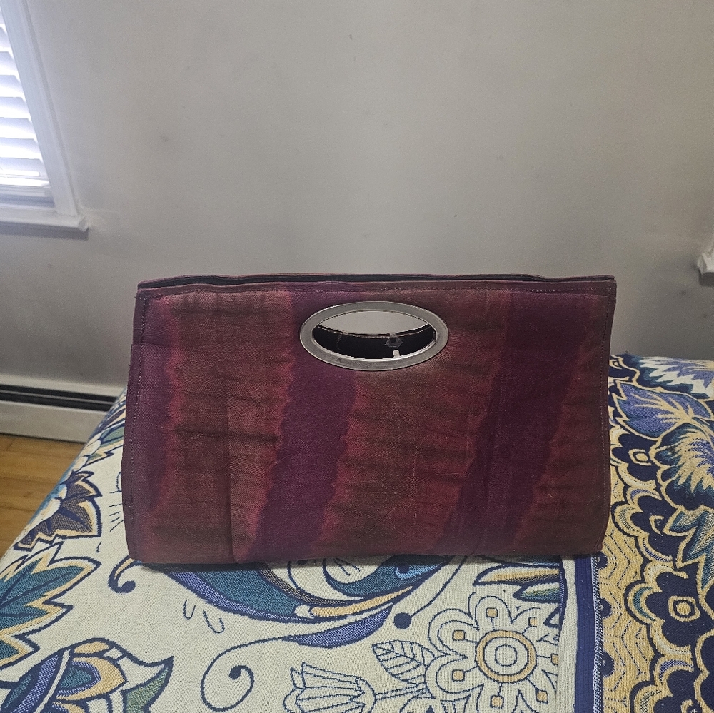 Handmade Burgundy Clutch